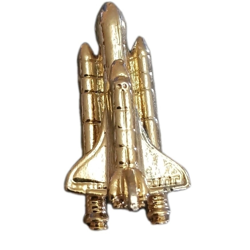VTG Space Shuttle Solid Rocket Boosters Collector Lapel Hat Pin Gold Tone NASA